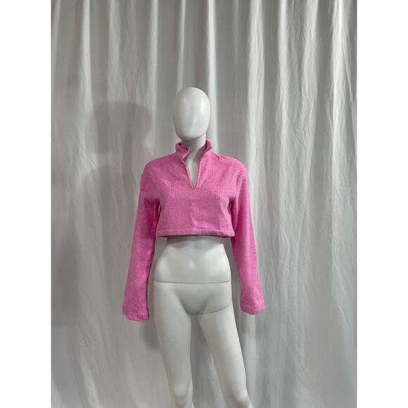 Atoir 'The Nikko' Pink French Terry Crop Sweatshirt Size XS - NWT - Picture 2 of 5
